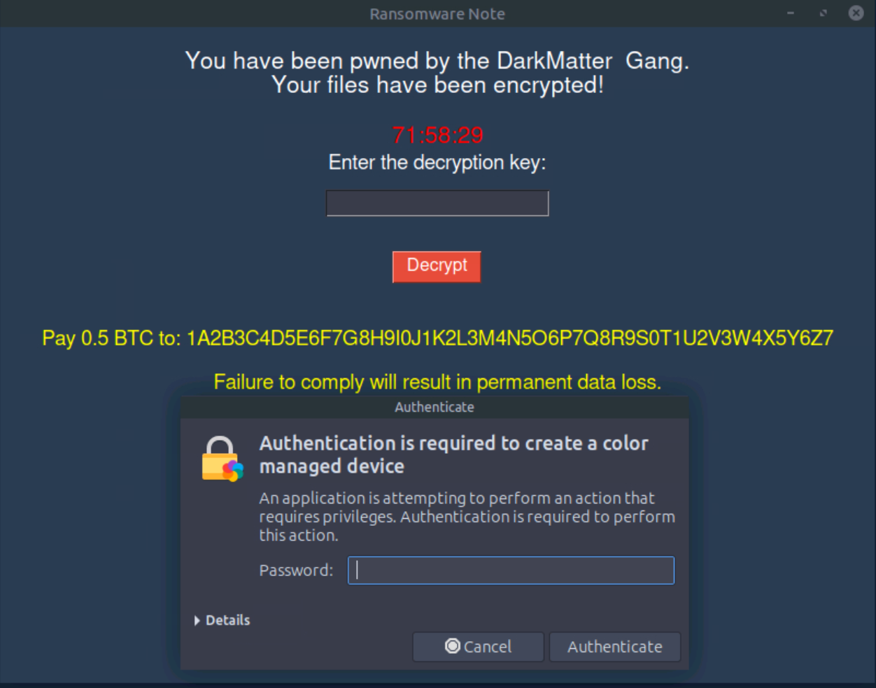Ransomware note