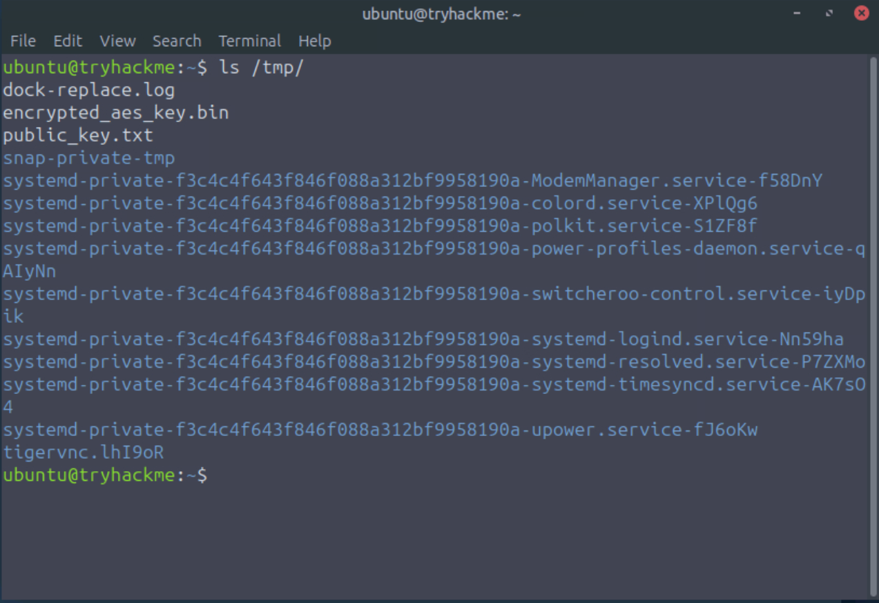 Files left in /tmp